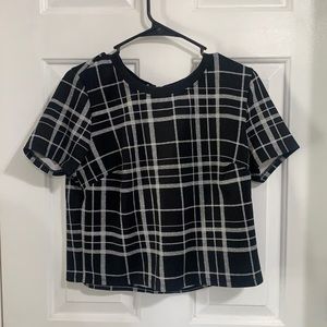 Joe Boxer top, black and white, cropped